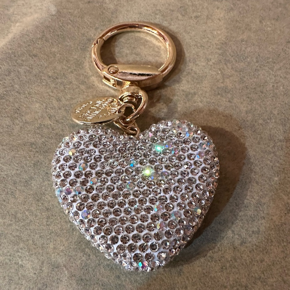 New Diamond Heart Rhinestone Purse Charm with pouch.